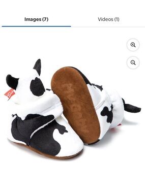 Baby Walker Shoes - Cow Print Black & White Soft Sole